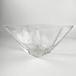 Tiffany & Co Metropolis Art Deco Crystal Bowl | Large Square Glass Dish | Modern Table Console Decor | Luxury Glassware | Gift image 6