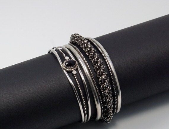Boho Cuff Bracelet, Sterling Silver Cuff, Ethnic … - image 5