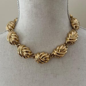 Vintage Givenchy 1980s Chunky Runway Statement Gold Tone Link Necklace 17&quot; - 21&quot;