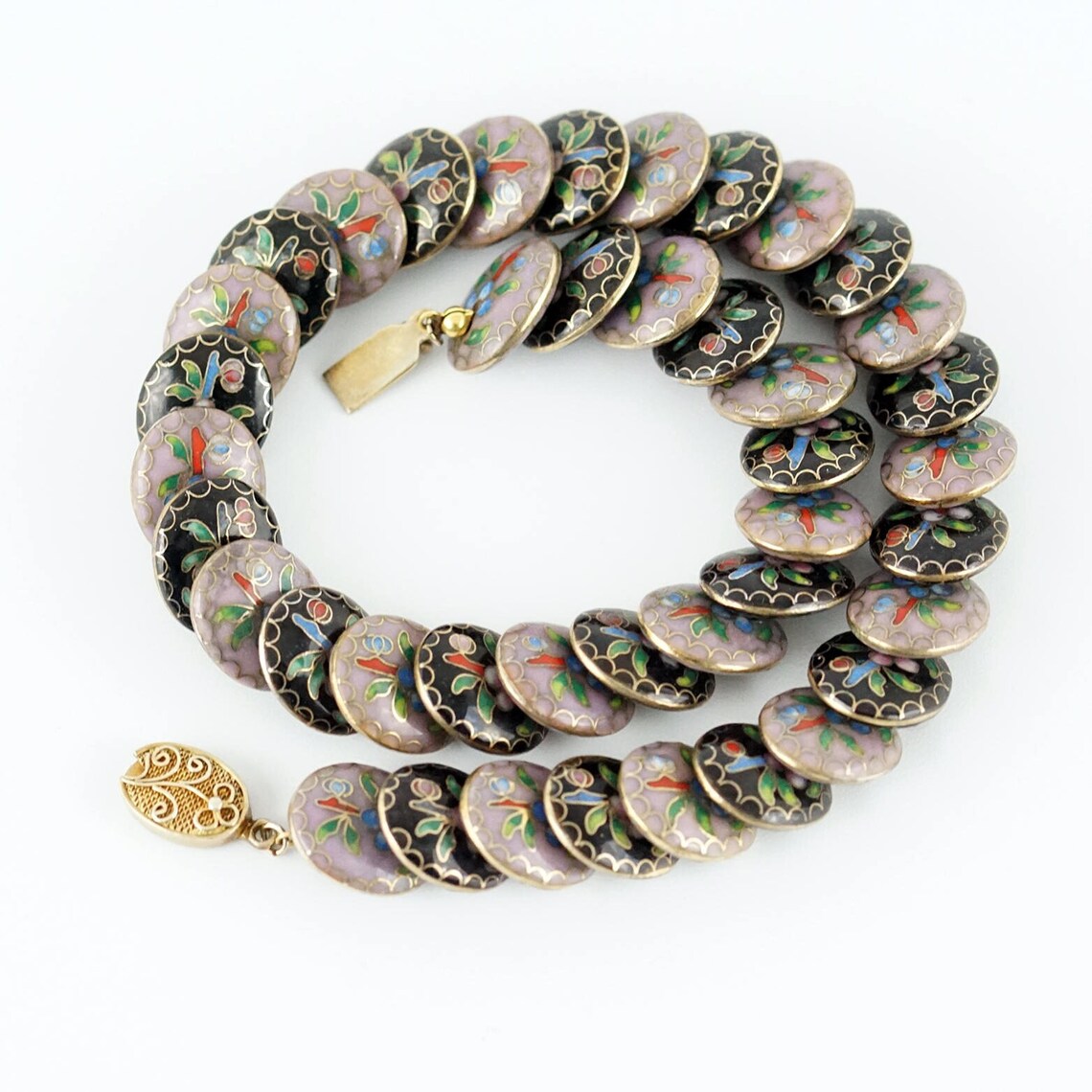 Cloisonne Bead Necklace Cloisonne Necklace Cloisonne Choker Etsy