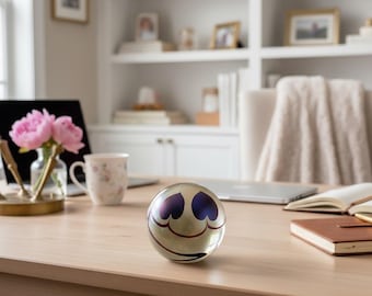 1984 Paperweight ROBERT EICKHOLT Clear Egg Shape Cobalt Blue