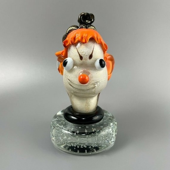 Alfredo Barbini Clown, Murano Glass, Paperweight Vintage
