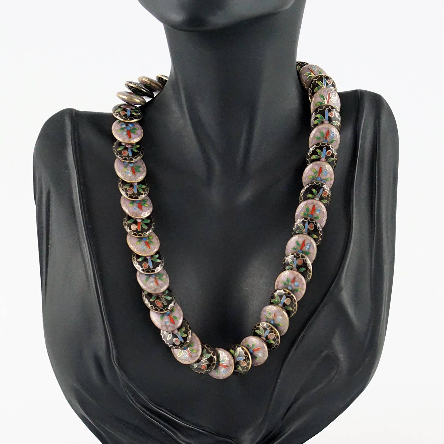 Cloisonne Bead Necklace Cloisonne Necklace Cloisonne Choker Etsy