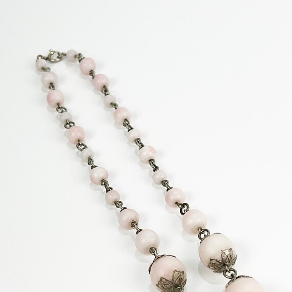 Vintage Wedding Cake & Pale Pink Glass Bead Y Dro… - image 6