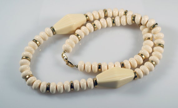 Vintage Napier French Faux Ivory and Gold Spacers… - image 5