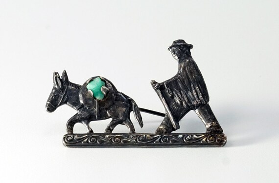 Silver Donkey Pin, Donkey Pin, Donkey Jewelry, Col