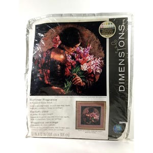 Dimensions &quot;Summer Fragrance&quot; Counted Cross Stitch Kit 70-35315 Lee Bogle, DIY Embroidery, New Hobby / Crafter Gift Idea, Woman with Flowers