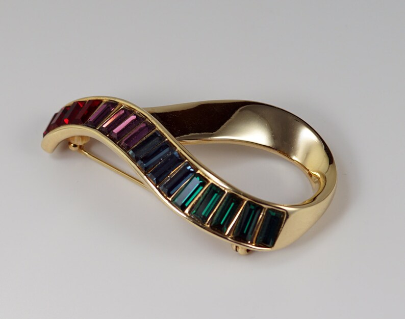 Swarovski Signed Pin Brooch Vintage Swarovski SAL Multi Color Etsy