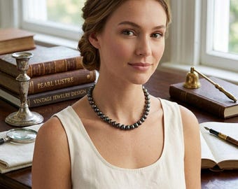 Sterling Silver Peacock Pearl Choker Necklace 16" Millennium Hallmarked Toggle