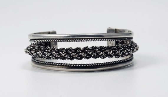 Boho Cuff Bracelet, Sterling Silver Cuff, Ethnic … - image 2