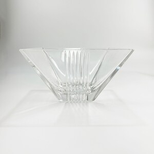 Tiffany & Co Metropolis Art Deco Crystal Bowl | Large Square Glass Dish | Modern Table Console Decor | Luxury Glassware | Gift image 5