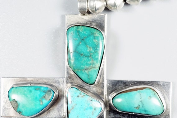 Old Pawn Turquoise Cross, Navajo Jewelry, Navajo … - image 2