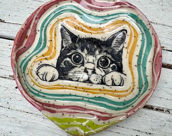 The Feline Flower Power II / small stoneware spoon rest