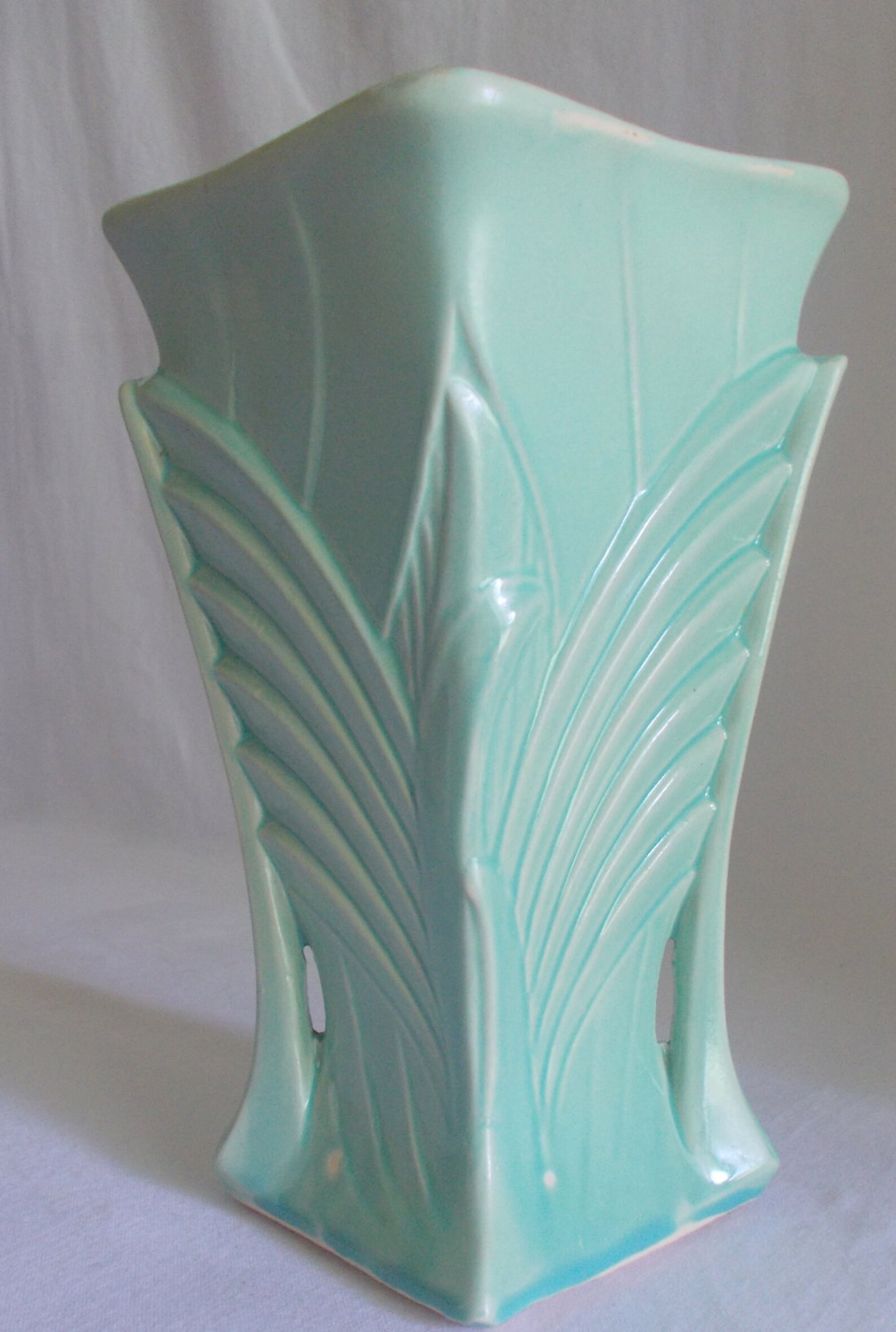 HALF OFF SALE 1943 McCoy Art Deco Vase Light Green Glaze | Etsy