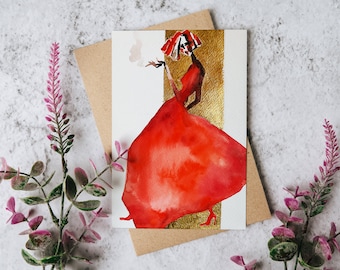 Limited Edition print of an original painting by Paola Minekov "Fashionista in Red" - Woman fashion print, fashion illustration, art print