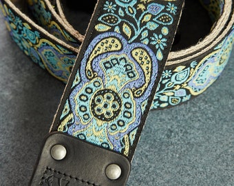 Handmade paisley guitar straps | Etsy