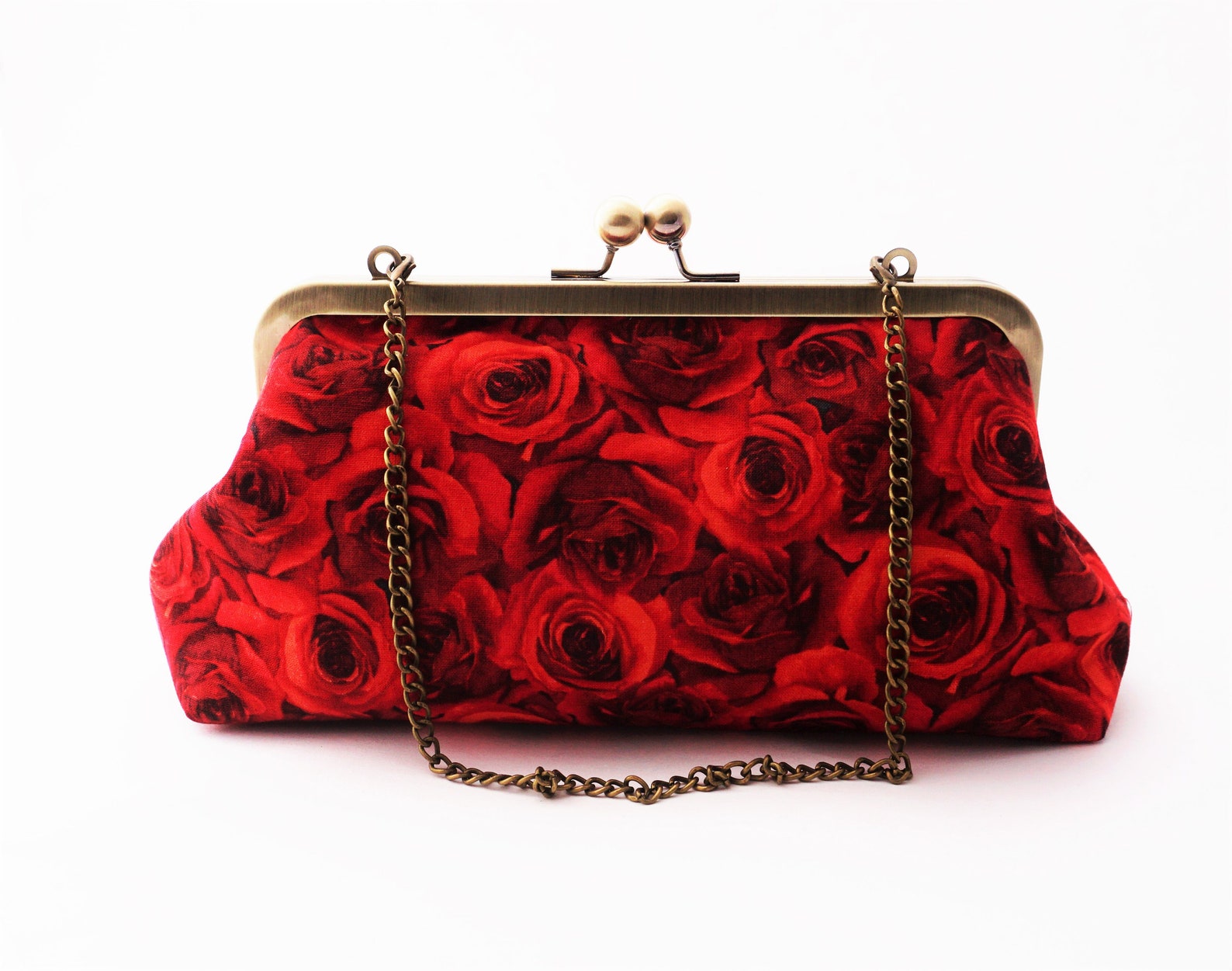 Red Roses Clutch Flowers Clutch Red Floral Handbag Etsy