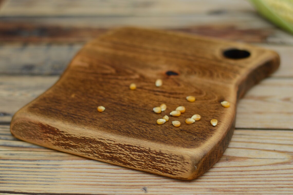 Vegan Kitchen Board Boho Serving Platter Solid Wood Cutting Etsy