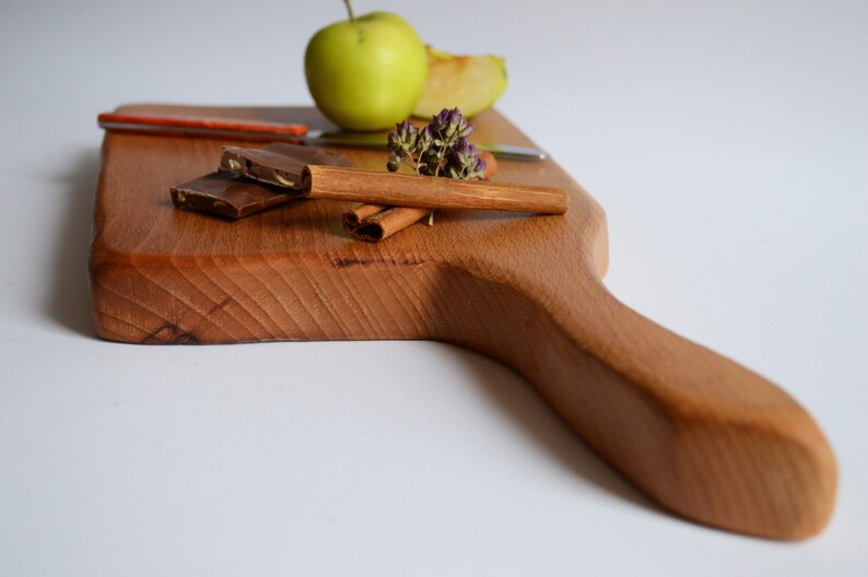 Live Edge Handle Cutting Board Rustic Serving Platter Solid Etsy