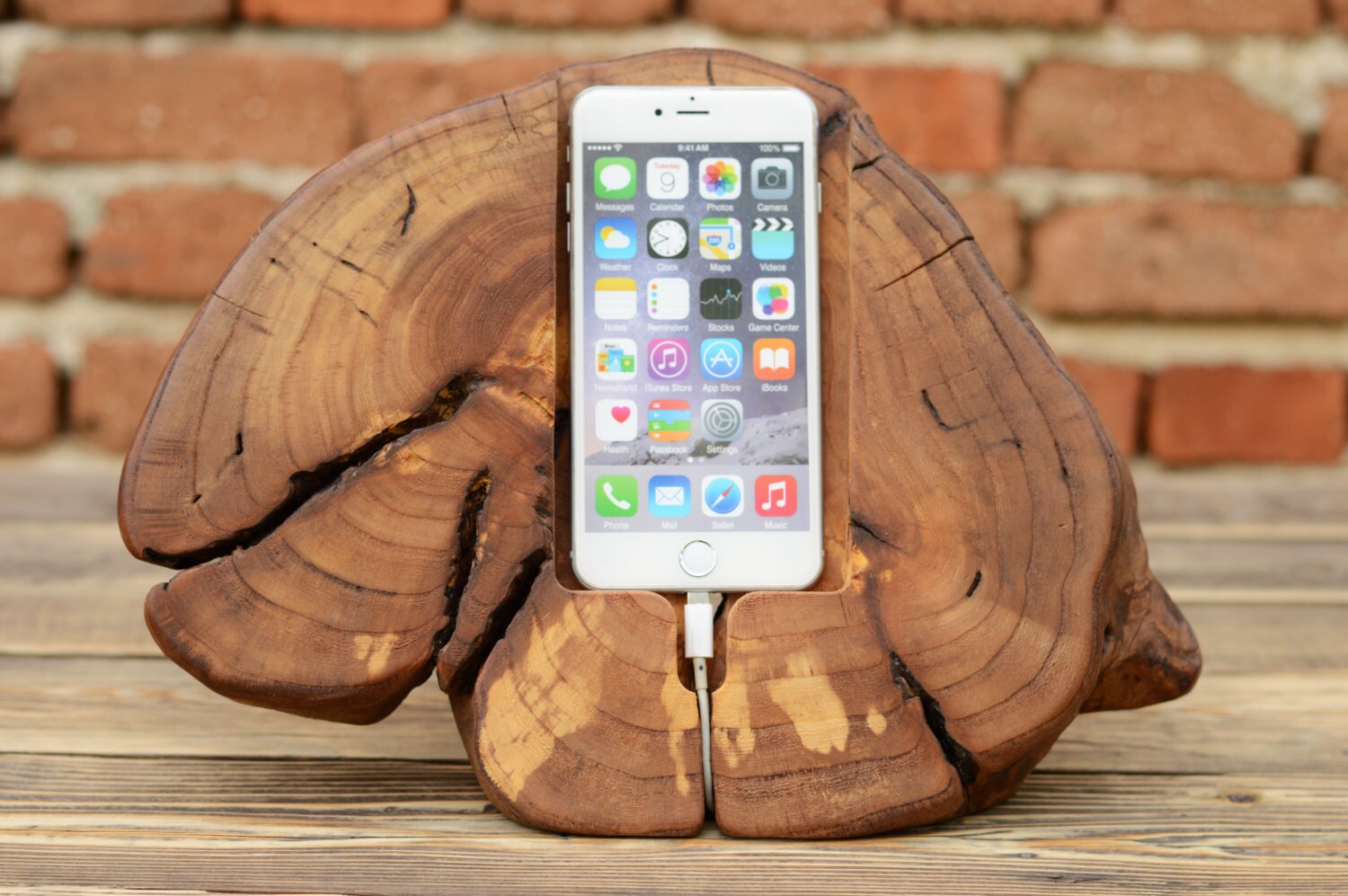 Iphone 6 Plus Stand Wooden Phone Stand Iphone 7 Docking Etsy