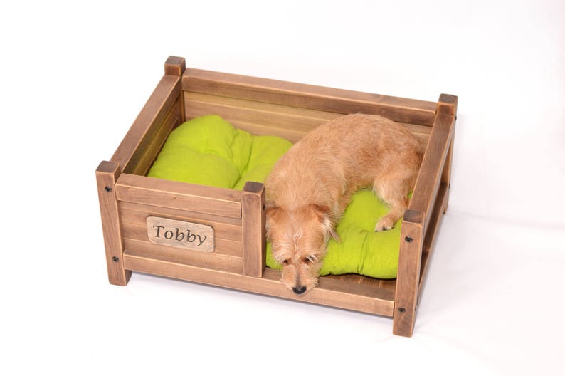 Pet bed Wooden dog bed Cat bed Bed with a dog name Dog Etsy