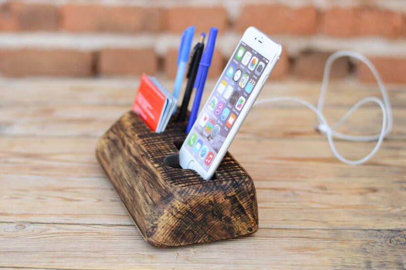 Mens Gift Desk organizer Office organizer iPhone Docking Etsy