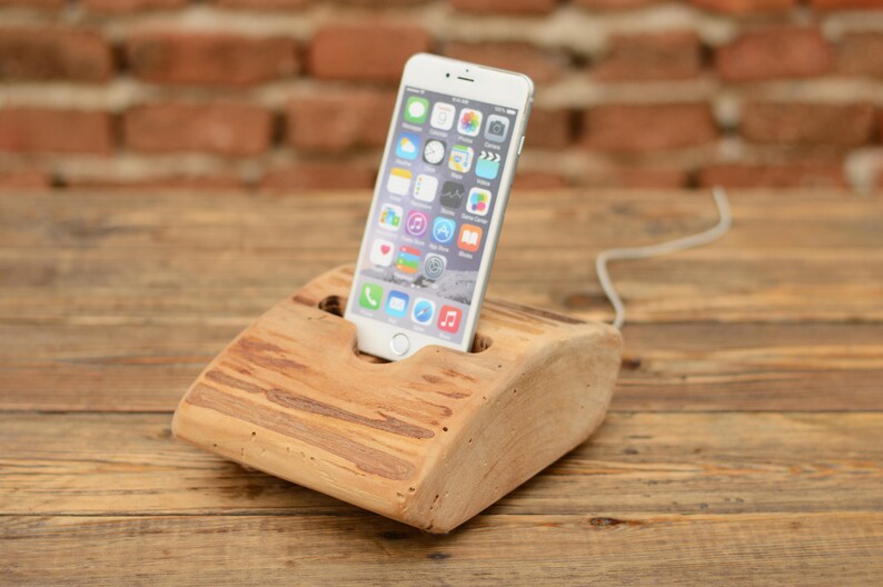 Wooden iPhone 6 stand Wood charging dock Woodworking gifts Husband gift Phone holder iphone 7 plus iPhone desk holder Mobile stand