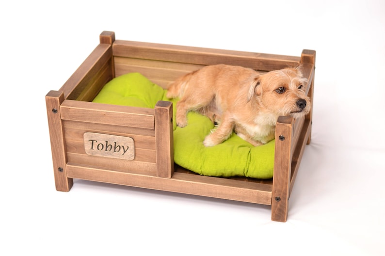 Pet bed Wooden dog bed Cat bed Bed with a dog name Dog Etsy