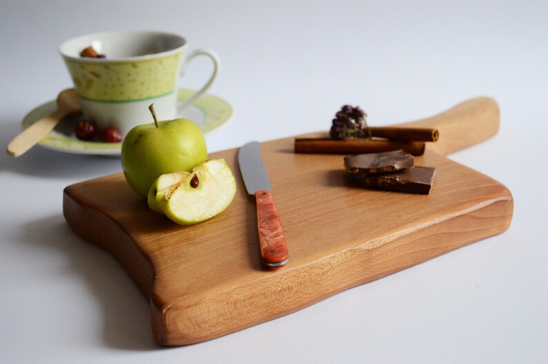 Live Edge Handle Cutting Board Rustic Serving Platter Solid Etsy