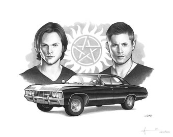 Limited Edition Print: Supernatural - Sam & Dean