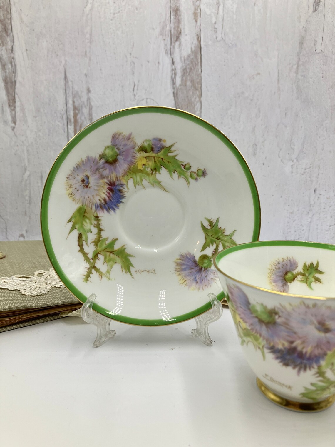 ROYAL DOULTON Glamis Thistle Teacup & Saucer Bone China Etsy