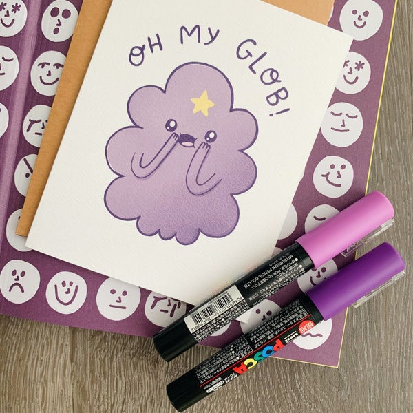 LSP Lumpy Space Princess Card - Adventure Time Inspired - Birthday, Love & Friendship, Just Because - Illustrated Blank Greeting Card