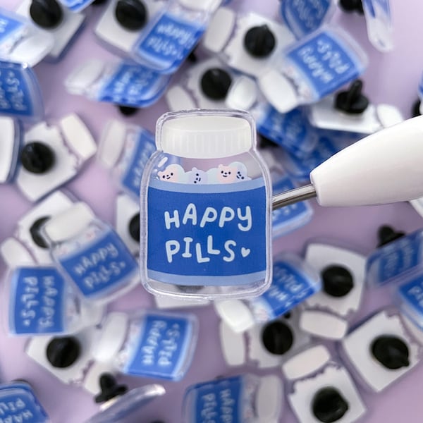 Happy Pill Bears - Transparent Acrylic Pin