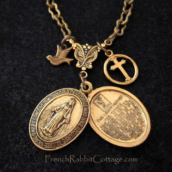 Mother Mary Necklace Locket. Blessed 