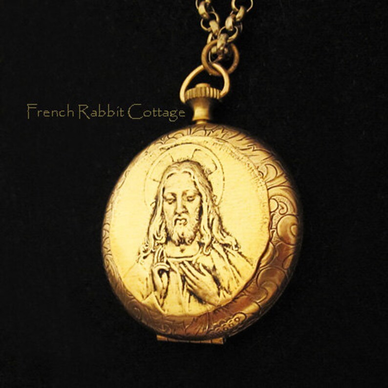 Jesus Necklace Locket / Christian Religious Jewelry / Catholic Etsy