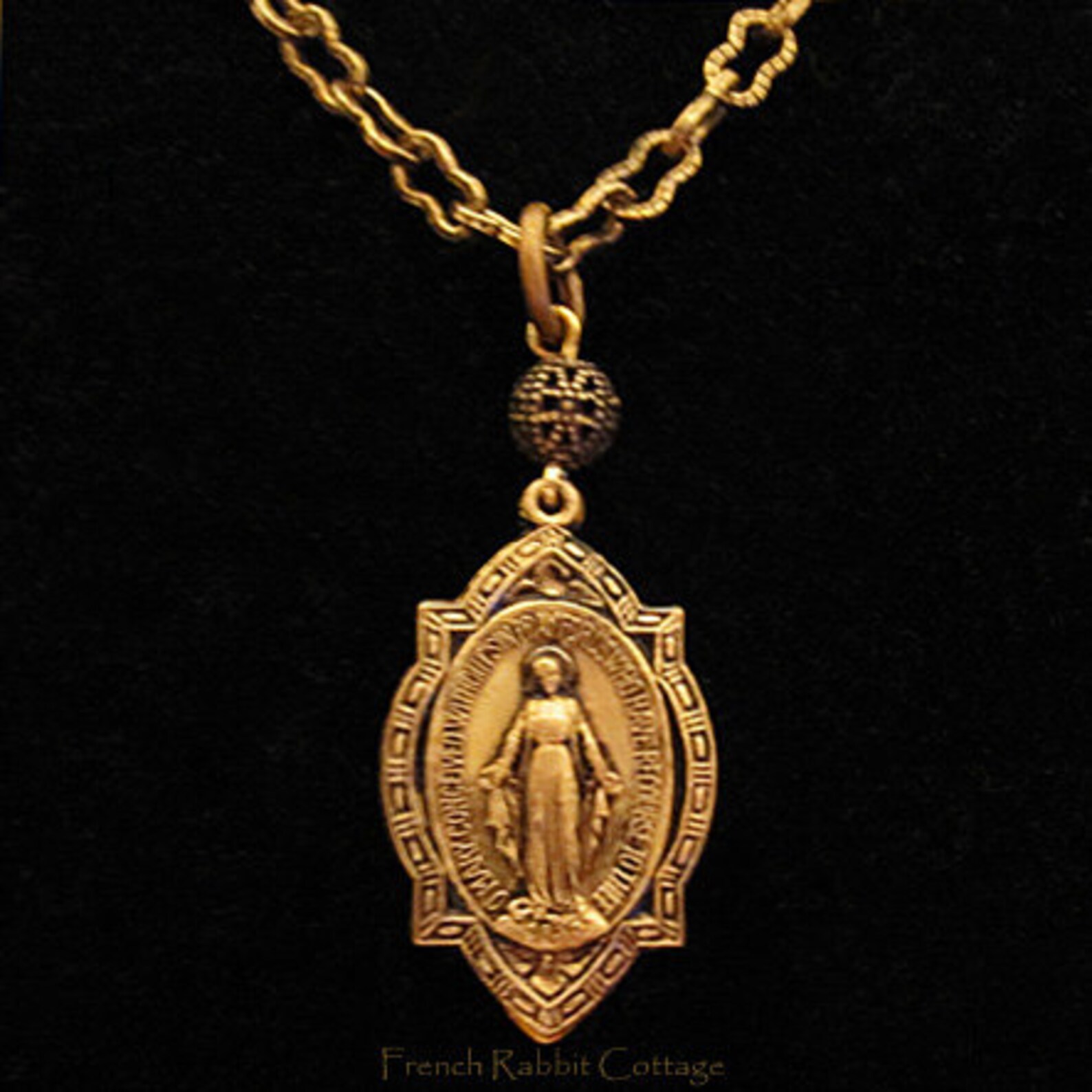 Miraculous Medal Necklace. Virgin Mary Pendant Necklace. Etsy