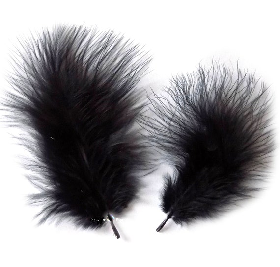 BLACK Marabou Feathers for Crafts Card Making Costuming - Etsy