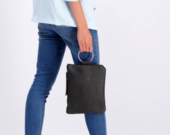 Borsa in pelle nera, regali per la festa nuziale, borsa in pelle da donna, pochette in pelle, regali da damigella d'onore, regalo per le donne, borsa in pelle