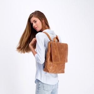 Leather Diaper Bag, Woman Leather Backpack, Leather Back Pack, Baby Shower Gift, Brown Leather Bag, Mom Bag, Backpack Purse, Diaper Bag image 1