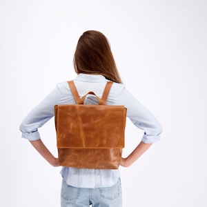 Leather Backpack Woman, Leather Laptop Backpack, Messenger Backpack, Leather Backpack Purse, Diaper Bag Backpack, Personalized Bag MAYKO image 1