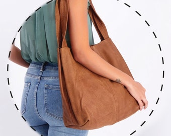 Brown Leather Bag - Big Leather Handbag - Weekend Bag - Soft Leather Bag - Tote Bag - Women Bag - Shoulder Bag - Carry All Bag - TAMI  BAG