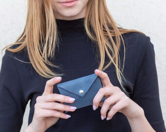 Tarjetero, Funda de piel personalizada, Tarjetero, Regalo de aniversario de piel, Monedero, Monedero pequeño de piel, Regalo de piel para él