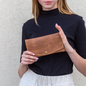 Cartera de cuero, Cartera de mujer, Monedero pequeño, Regalo de cuero para ella, Cartera de cuero para mujer, Cartera de mano, Cartera minimalista, Cartera para mujer imagen 1