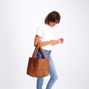 Brown Leather Bag, Women Soft Leather Bag, Big Bag, Shoulder Bag With  Magnetic Closer, Over Size Bag, Brown Leather Tote Bag, TAMI BAG 