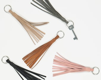 Key Chain, Bag Charm, Tassel Accessories, Leather Keychain, Tassel Keychain, Fringe Tassels, Bridesmaids Leather Gift, Key Chain Holder