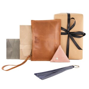 Caja de cumpleaños, Estuche con cremallera, Accesorios de cuero, Estuche para gafas de sol, Cajas de regalo, Monedero de cuero, Regalo pequeño de cuero, Billetera minimalista
