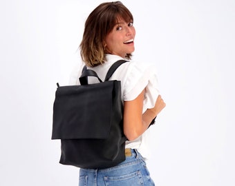 Backpack, Black Leather bag, Backpack Purse, Leather Backpack Women, Back Bag, Laptop Bag, Travel Bag Leather, Personalized Bag, Rucksack