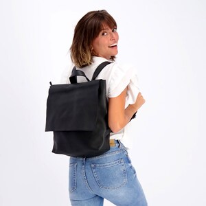 Backpack, Black Leather bag, Backpack Purse, Leather Backpack Women, Back Bag, Laptop Bag, Travel Bag Leather, Personalized Bag, Rucksack image 1