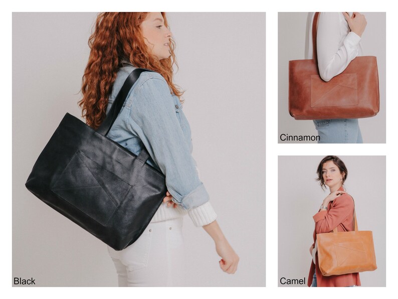 Black Leather Tote Large Leather Tote Leather Tote Bag Leather Shoulder Bag Laptop Tote Laptop Bag Personalize Tote Bag Women,Work Bag