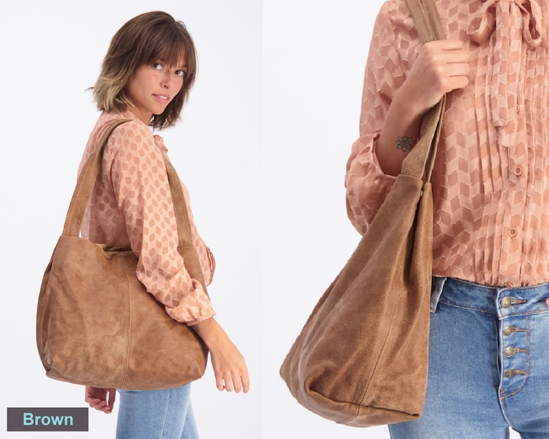 Brown Leather Bag, Women Soft Leather Bag, Big Bag, Shoulder Bag with Magnetic closer, Over Size Bag, Brown Leather Tote Bag, TAMI BAG image 2